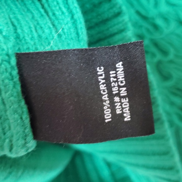 Women's Fuzzy Long Sleeve Button Cardigan With Ornament Details ~ Green - Picture 8 of 12